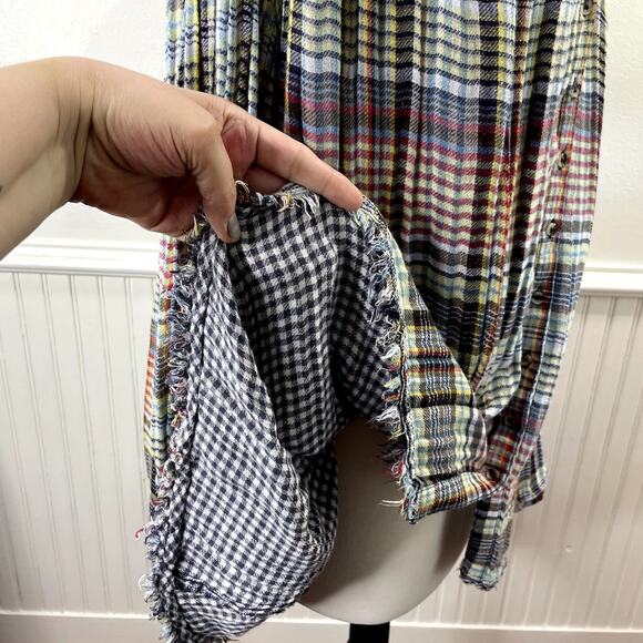 Free People Multicolor Plaid Button Down Shirt - Picture 6 of 12